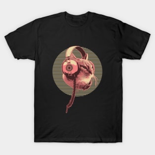 Melophile Music Lover Headphones Cat - Warm Colors 1 - Melophile T-Shirt